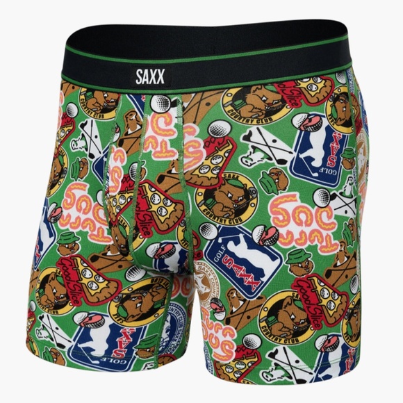 Saxx Daytripper Comfort Stretch Boxer Brief 5" Gopher It Outfield Green - Picture 1 of 8